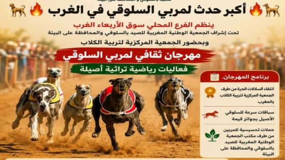 مدينة سوق الأربعاء الغرب تحتضن المهرجان الثقافي لمربي السلوقي